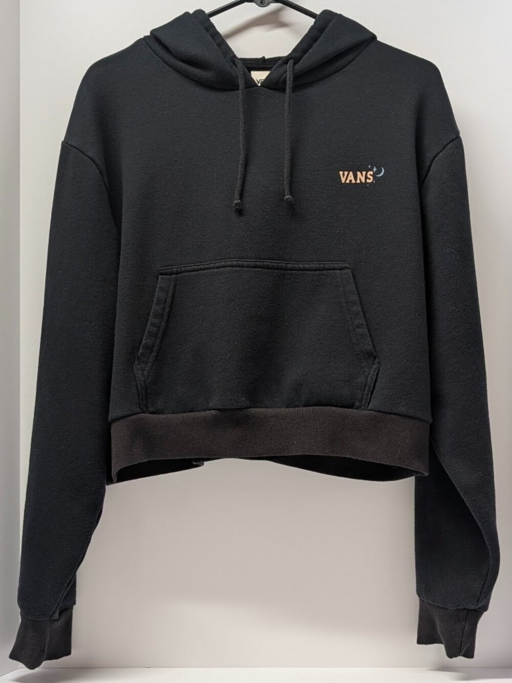 Vans Flower Nite Crop Zip Hoodie in Black